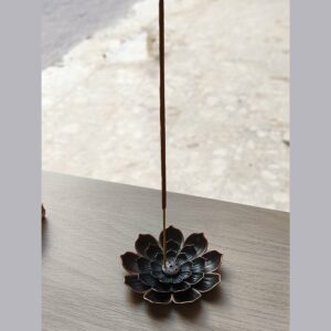 optimizado porta incienso flor loto cobrizo