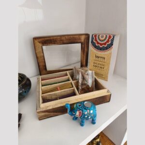 optimizado caja madera set inciensos y portaincienso de elefante de diferentes colores